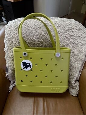 BOGG BAG Lime Green Tote with Button Charms
